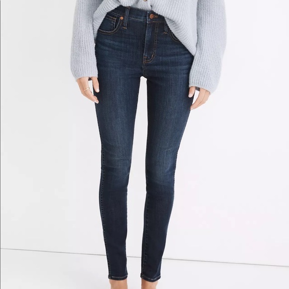 Madewell Denim - 10" High-Rise Skinny Jeans in Woodland Wash: TENCEL Denim Edition